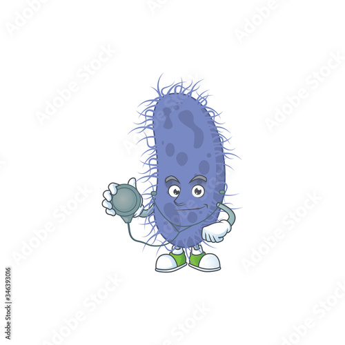 A dedicated Doctor salmonella typhi Cartoon character with stethoscope