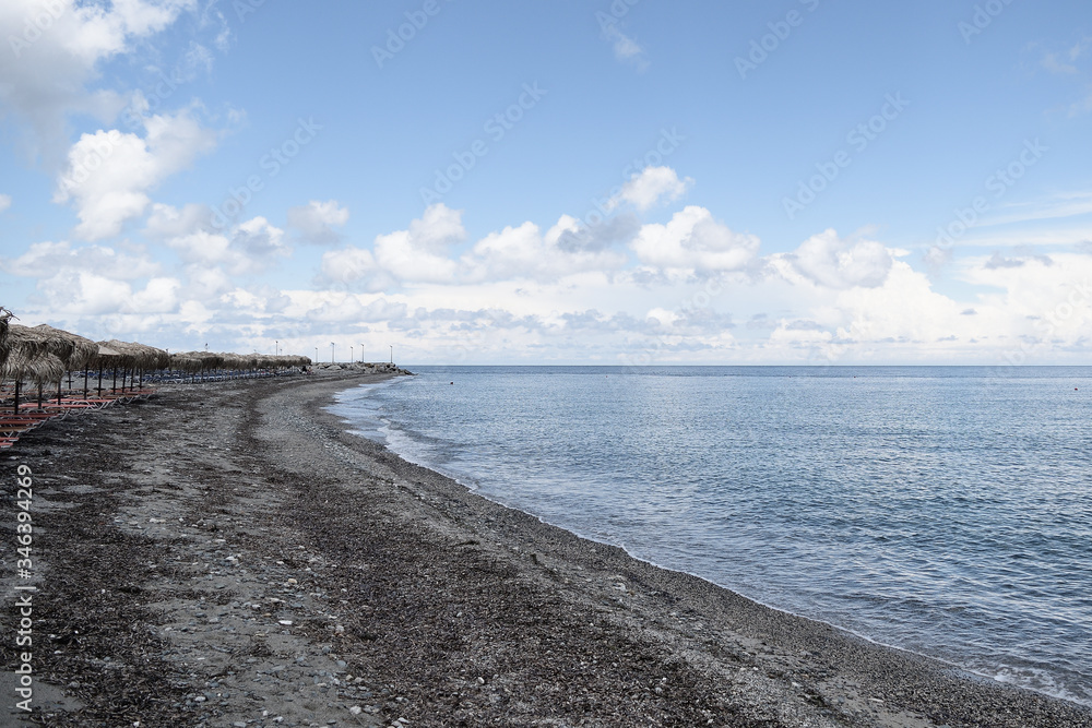 Fototapeta premium Cloudy summer days at Therma Beach - Therma, Samothraki island, Greece, Aegean sea
