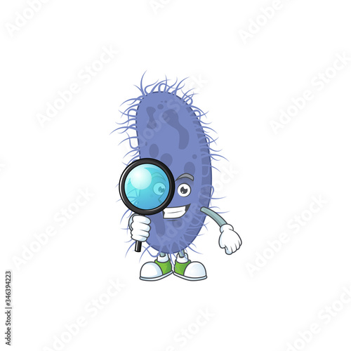 Smart Detective of salmonella typhi cartoon character design concept