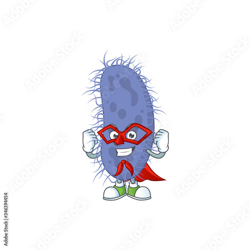 Salmonella typhi cartoon design concept dressed as Super hero