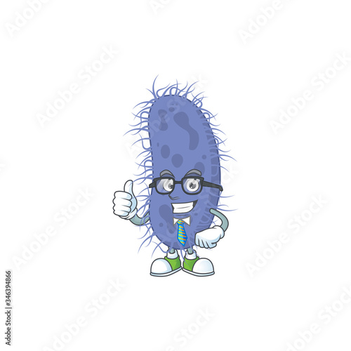 Cartoon character design of salmonella typhi successful businessman