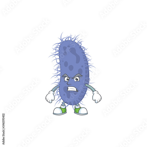 Mascot design style of salmonella typhi with angry face