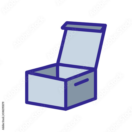 open paper box icon vector. open paper box sign. color symbol illustration