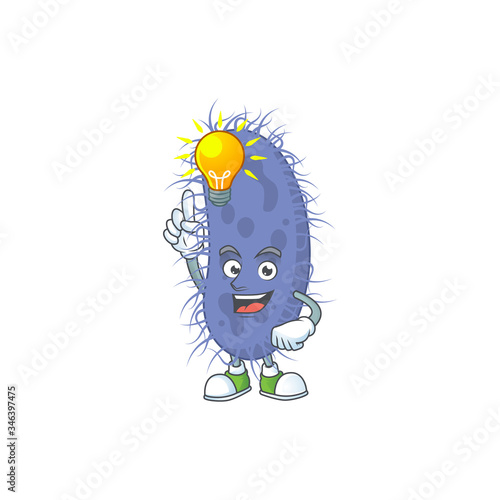 A genius salmonella typhi mascot character design have an idea