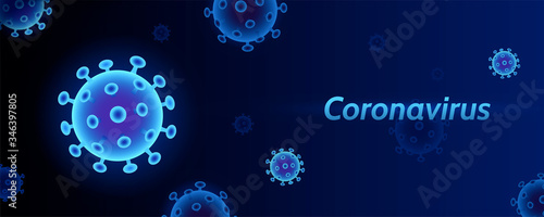Blue translucent coronavirus