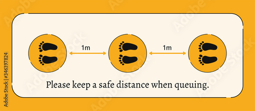 Keep a safe distance when queuing