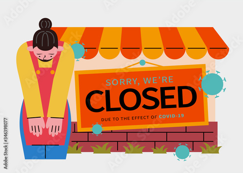Sorry we are close sign for stores
