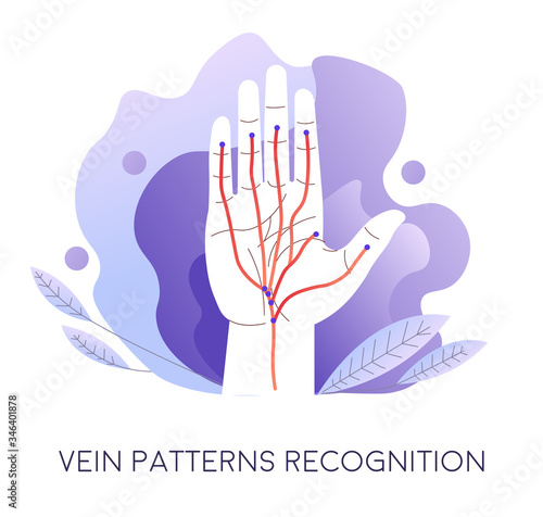 Vein pattern recognition, authentication and access to data