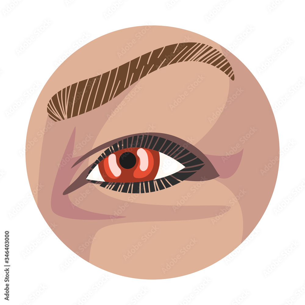 Light Brown Eye in the Circle, Part of Male or Female Face Vector Illustration Light Brown Eye in the Circle, Part of Male or Female Face Vector Illustration