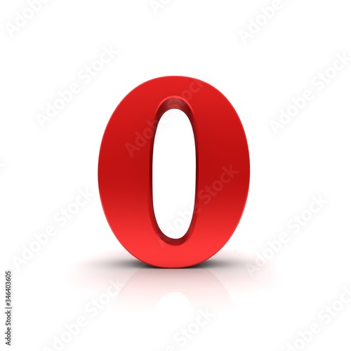 0 red number zero red sign 3d