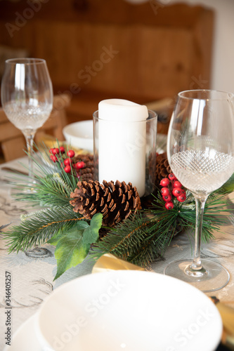 christmas dining table setup theme photo