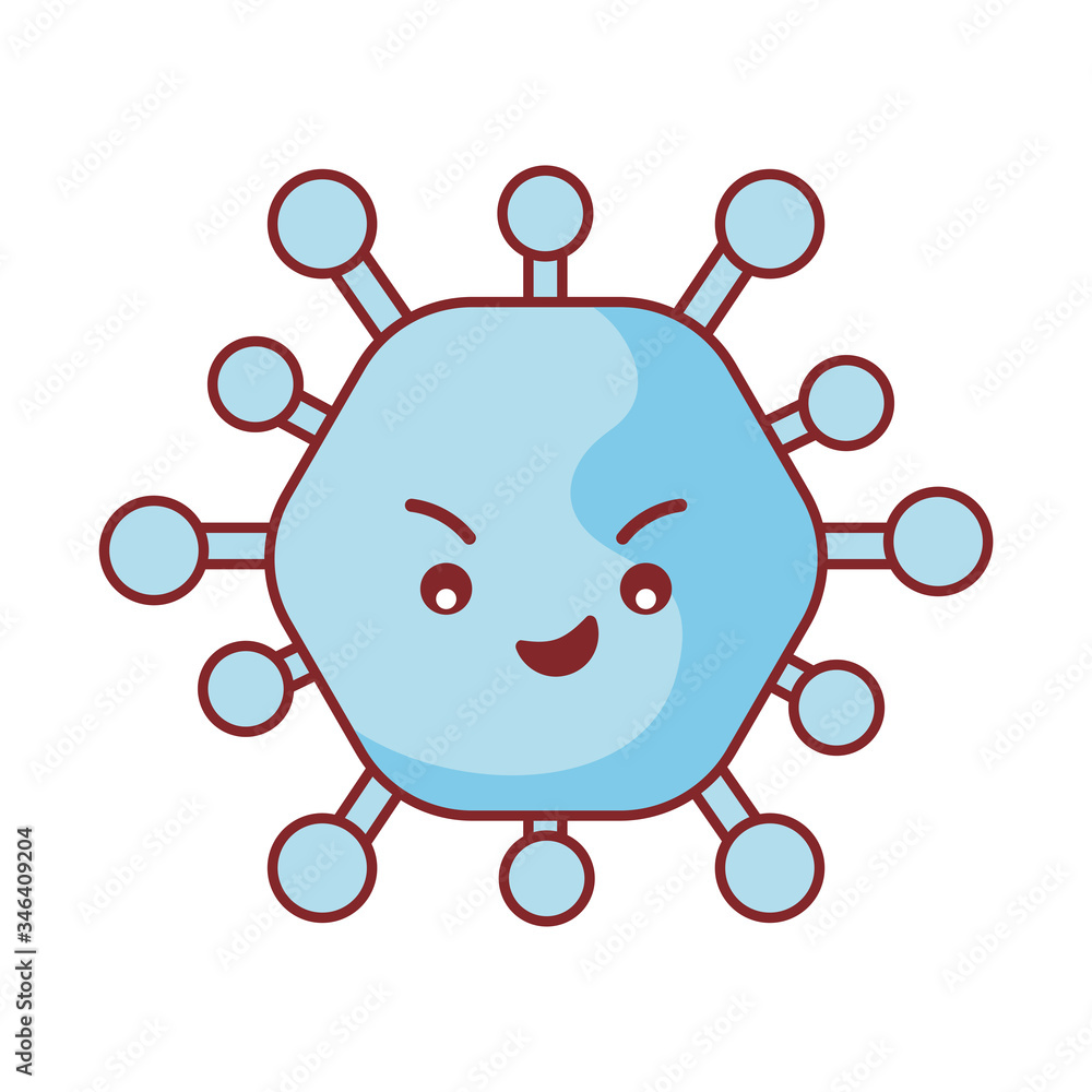 Obraz premium Virus cartoon flat style icon vector design