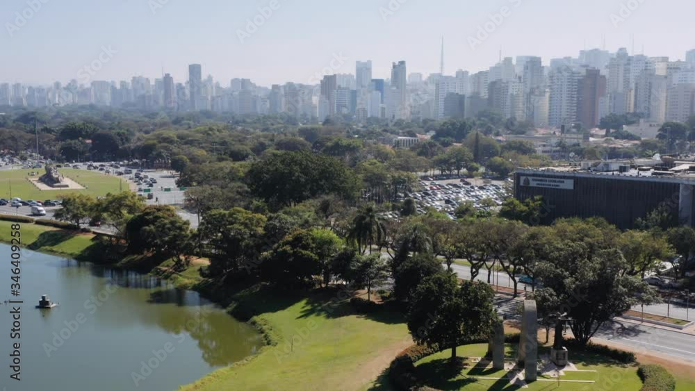 Aerial view to the lake in Ibirapuera park, Sao Paulo, Brazil Aerial view to the lake in Ibirapuera park, Sao Paulo, Brazil
