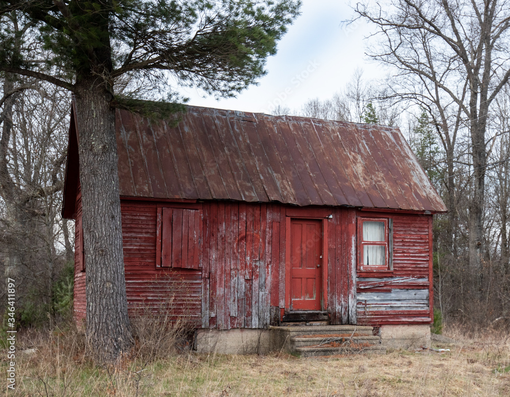 Old abandoned red building Old abandoned red building