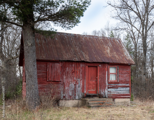 Old abandoned red building