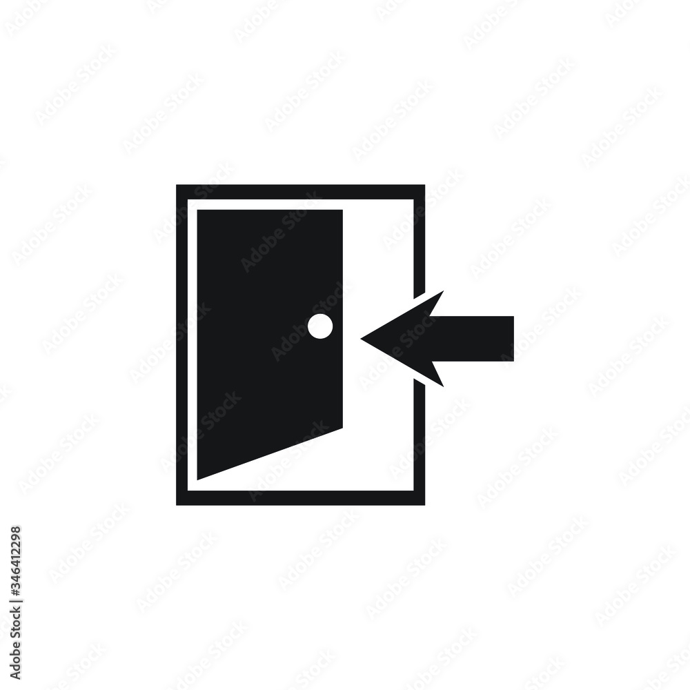 Door arrow icon design isolated on white background Door arrow icon design isolated on white background