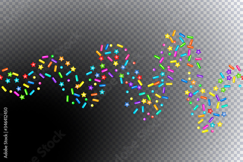 Sprinkles grainy on a transparent background
