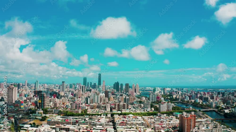 Aerial view of love river and kaohsiung city. Taiwan Aerial view of love river and kaohsiung city. Taiwan