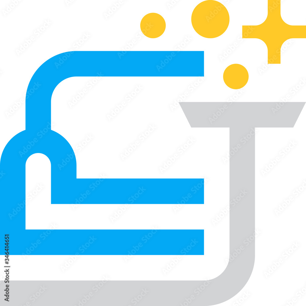 Fototapeta premium Couch, hoover, shine, cleaning vector icon