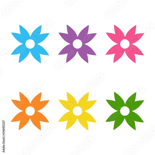 Color flower icon vector illustration on white background design logo