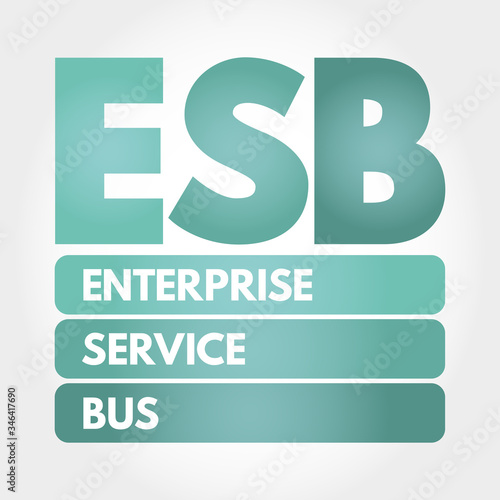 ESB - Enterprise Service Bus acronym, technology concept background