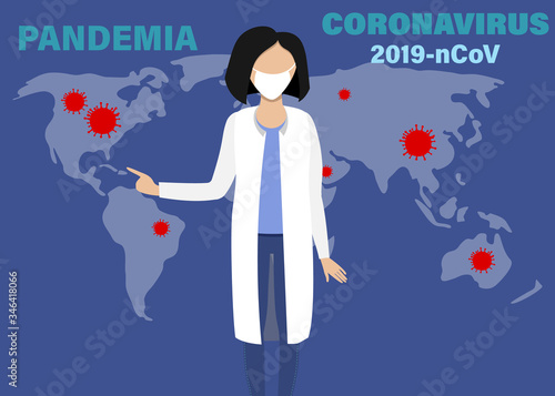 Coronavirus symptoms COVID-19 medical vectorvector illustration infection. Background with virus cells. Dangerous asian ncov corona virus. Novel Coronavirus 2019-nCoV.