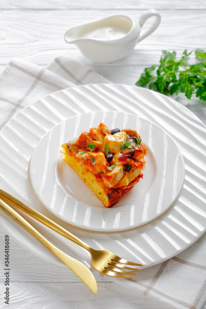 Traditional chicken tamale pie with sour cream Traditional chicken tamale pie with sour cream