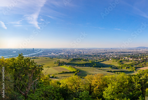 Photography Vienna panorama view. Capital city of Austria in Europe.