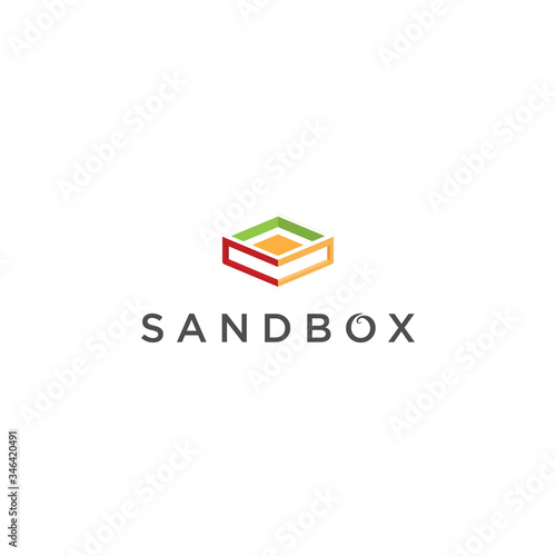 sandbox game logo vector illustration