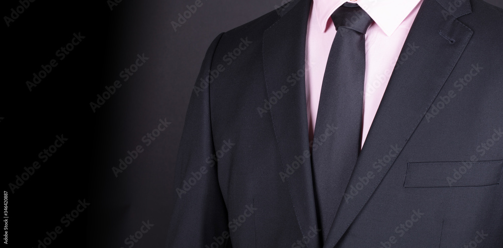 Man in a black suit, close-up Man in a black suit, close-up