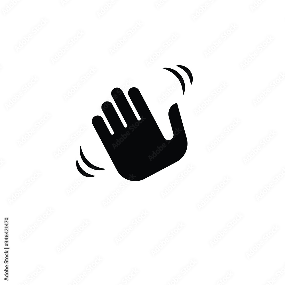 Waving hand gesture emoji vector illustration. Waving hand emoticon Waving hand gesture emoji vector illustration. Waving hand emoticon