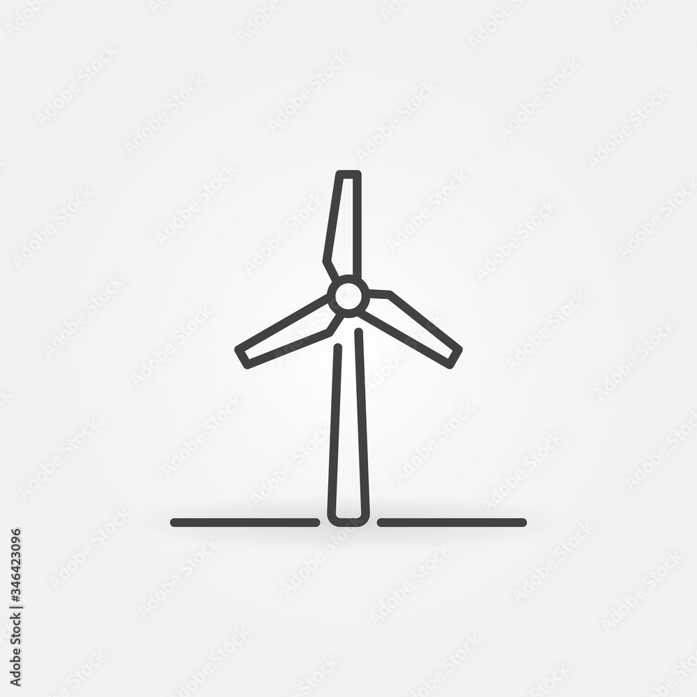 Vector Wind Turbine Power Generator outline concept icon or sign Vector Wind Turbine Power Generator outline concept icon or sign