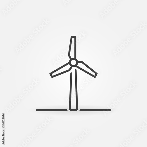 Vector Wind Turbine Power Generator outline concept icon or sign