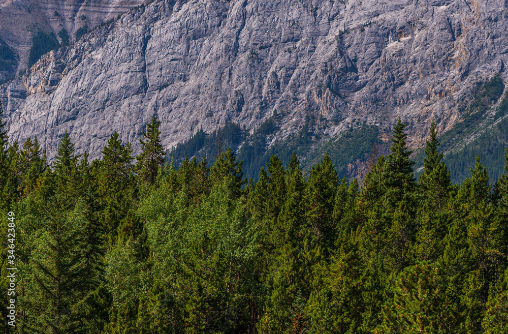 Lake Minnewanka nature scenery inside Banff National Park, Alberta, Canada