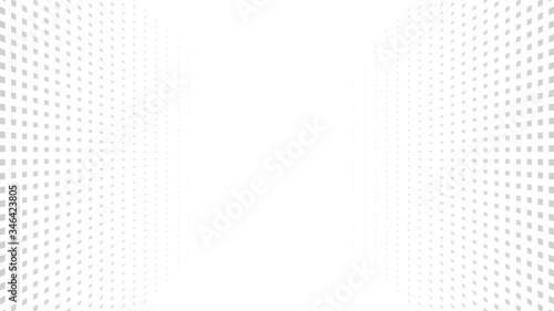 Halftone perspective dotted background. Vector abstract minimal graphic light gray backdrop for presentations, banners