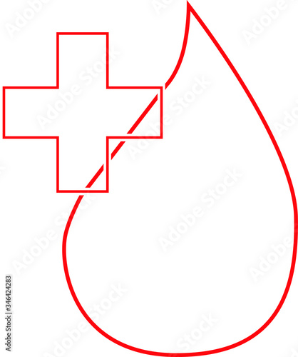 World Blood Donor Day. Vector illustration of a drop of blood. Donation medical poster.