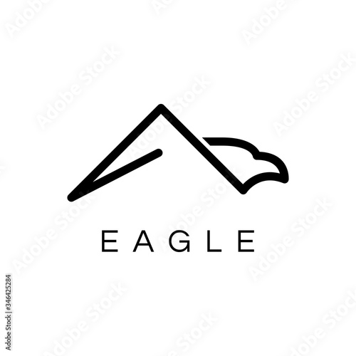 Mountain and eagle logo design template vector