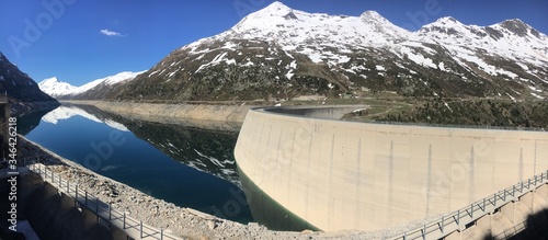 lake in the mountains, Dam, Swiss