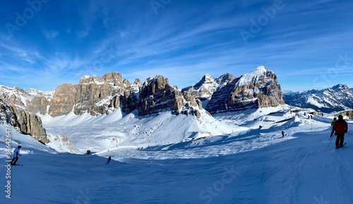 winter landscape in the alps, Dolomites, Alps, Italy