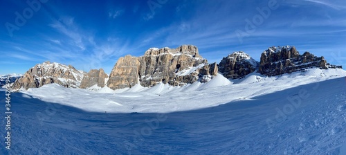 winter landscape with snow, Dolomites, Alps, Italy