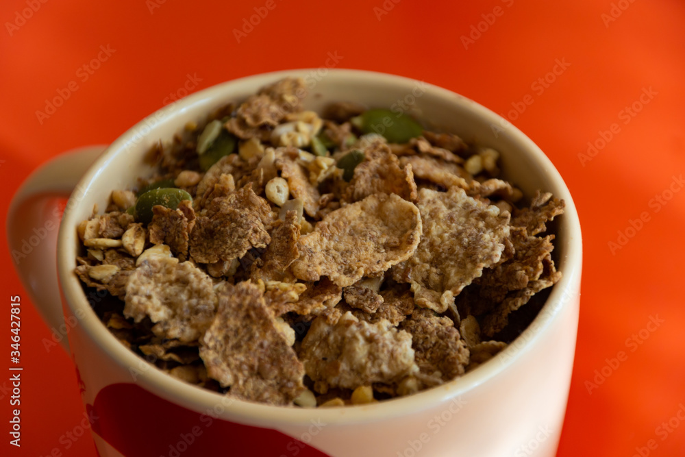 cup with seed cereal morning breakfast cup with seed cereal morning breakfast