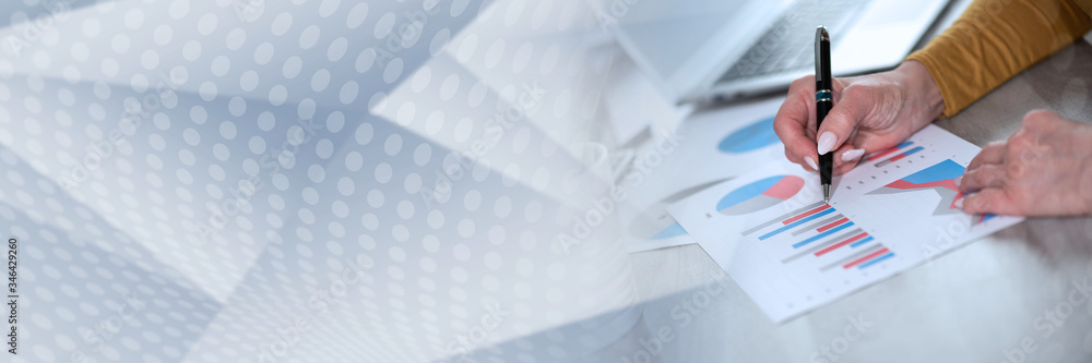 Analysis of marketing data; panoramic banner Analysis of marketing data; panoramic banner