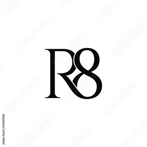 r8 letter original monogram logo design photo