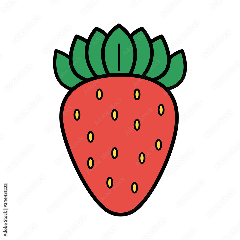 Strawberry. Vector illustration in flat style, isolated on a white background. Strawberry. Vector illustration in flat style, isolated on a white background.