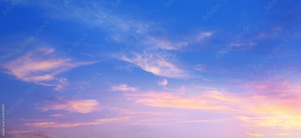 sunrise cloudy sky; Abstract Background of colorful sky concept