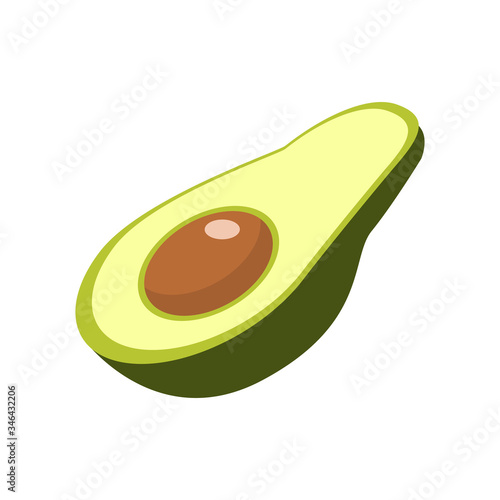 Avocado icon in isometric style. Mexican food,organic healthy food icon. Vector illustration isolated on white background.