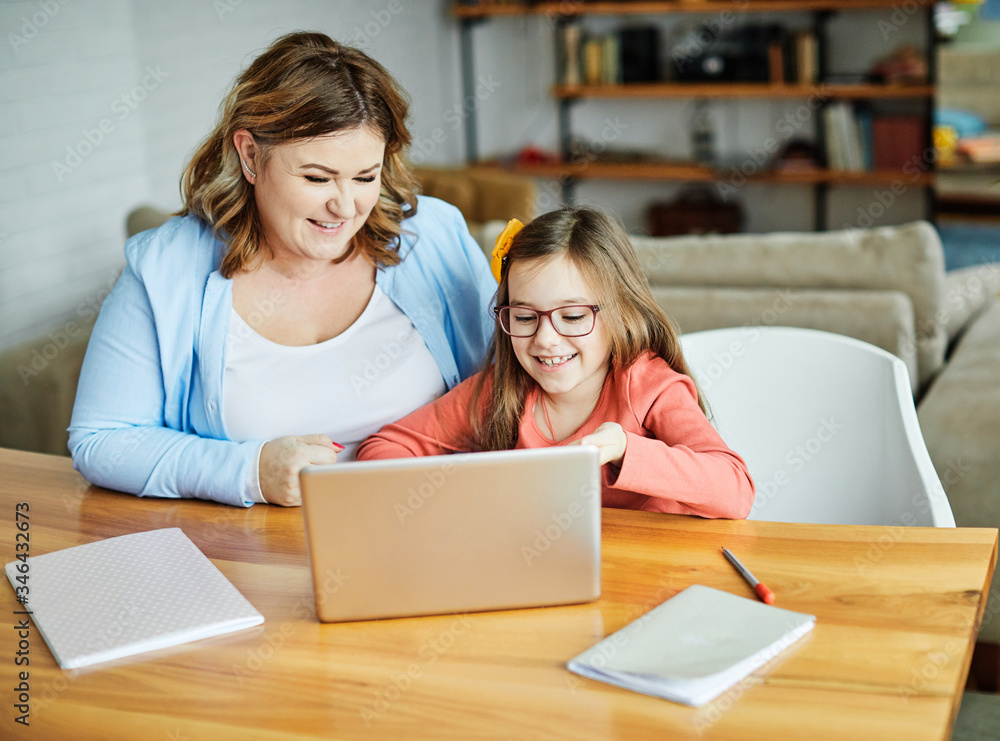 laptop computer education mother children daughter girl familiy childhood home child parent laptop computer education mother children daughter girl familiy childhood home child parent