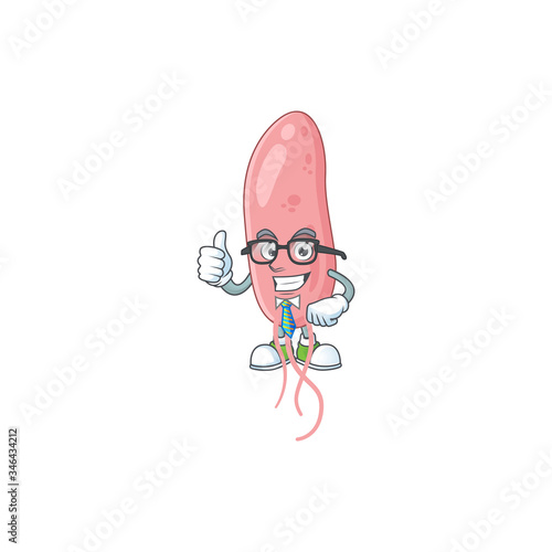 Cartoon character design of vibrio cholerae successful businessman