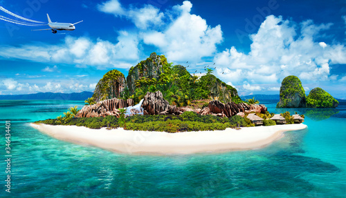 tropical island 3D illustration photo
