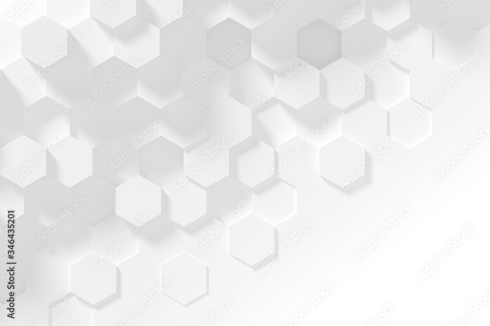 Hexagonal white abstract background - 3d abstract hexagons rendering. Hexagonal white abstract background - 3d abstract hexagons rendering.